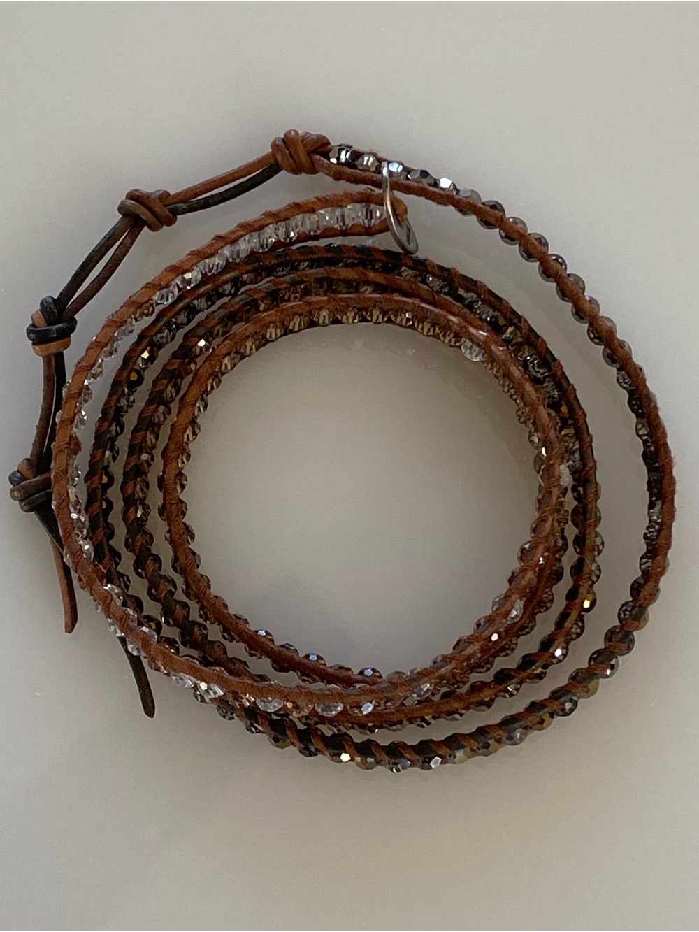 Chan Luu 5 Wrap Leather & Crystal Bracelet